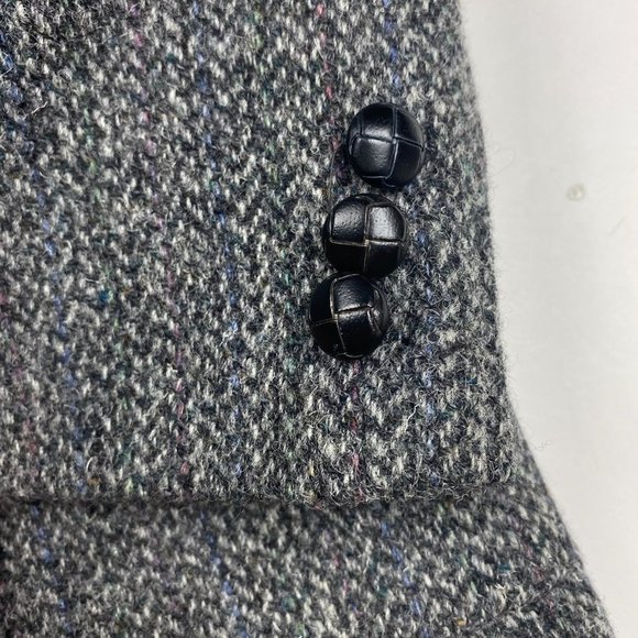 Vintage Harris Tweed Wool Blazer Sport Coat Men's 40 Gray - Picture 6 of 16